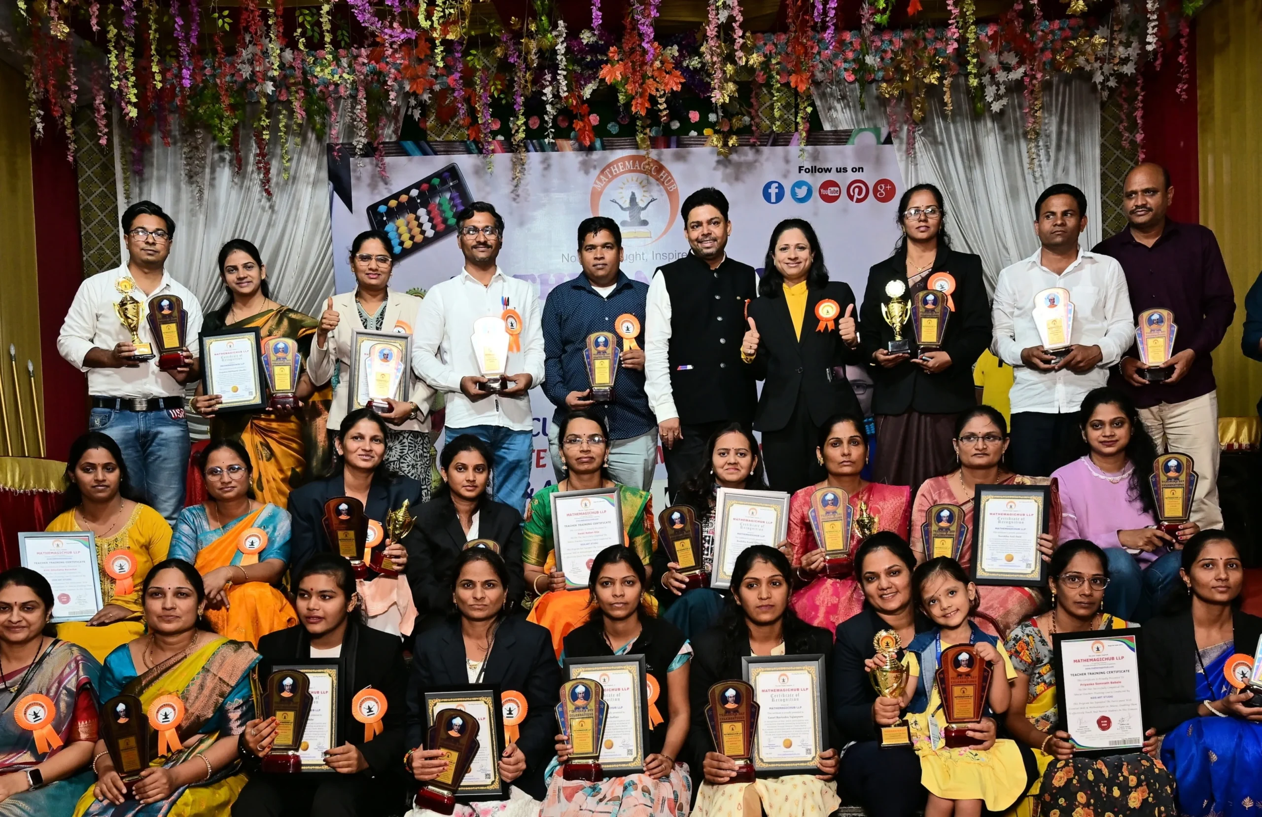 winner teachers of best institute award at mathemagichub state competition september 2025