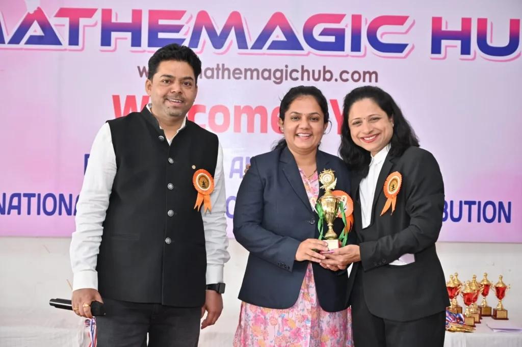 mathemagichub abacus classes pathardi phata receiving best institute  award