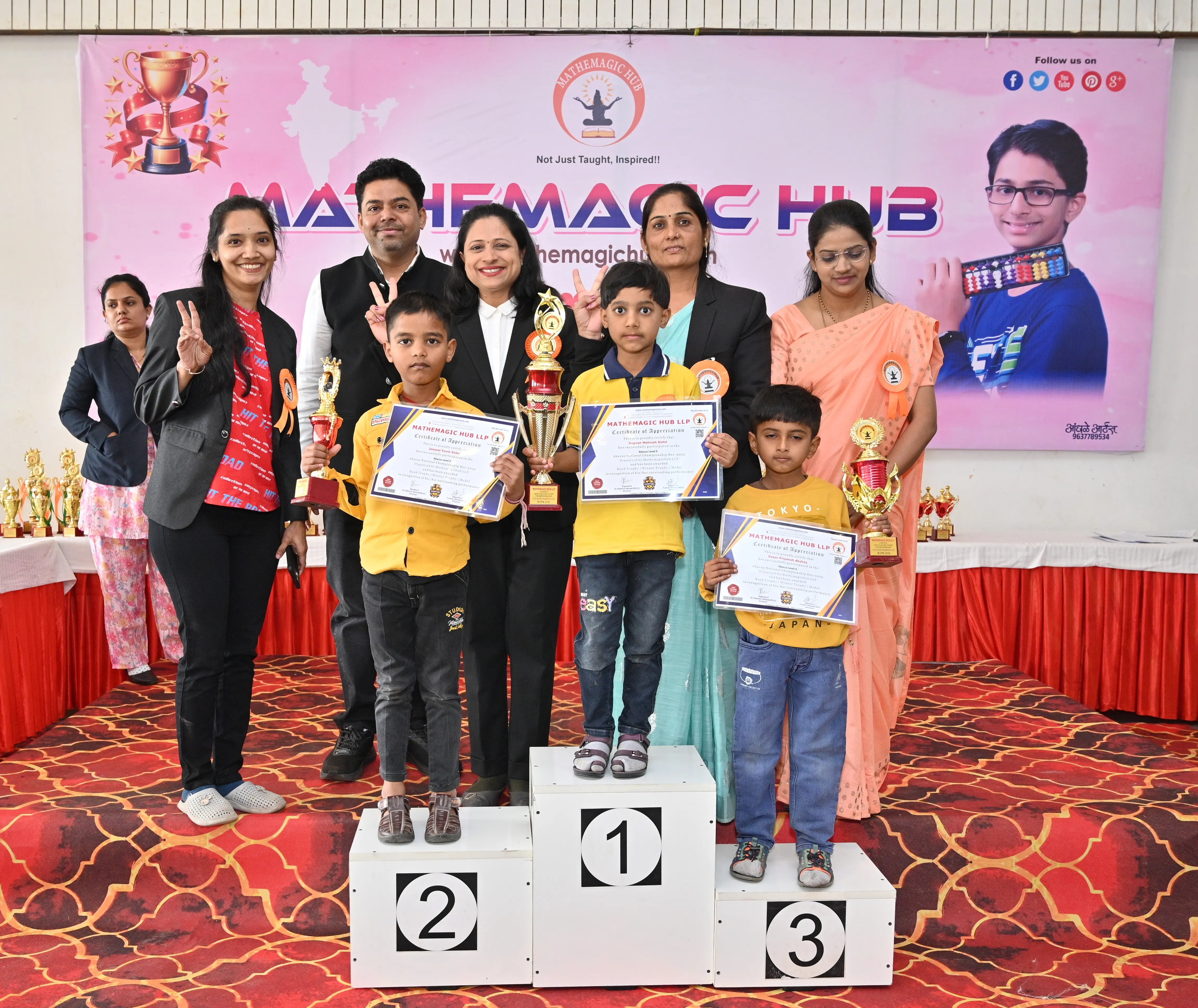rank trophy winner from rahuri , chalisgaon, manmad mathemagichub competition